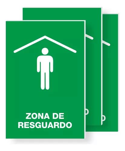 3 Piezas Señalamiento Letrero Zona De Seguridad 30x20 Meses Sin Intereses