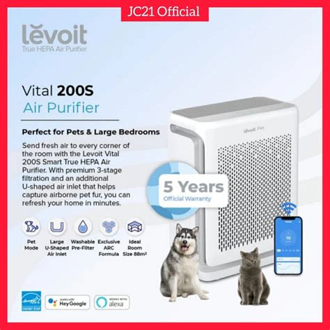 Jual Levoit Vital S Pet Care Smart True Hepa Air Purifier Shopee