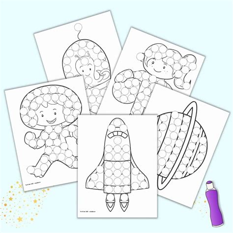 Free Printable Outer Space Dot Marker Coloring Pages The Artisan Life