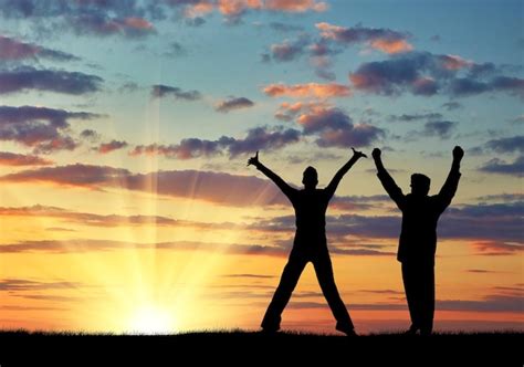 Premium Photo Silhouette Of Two Gay Men Happy At Sunset