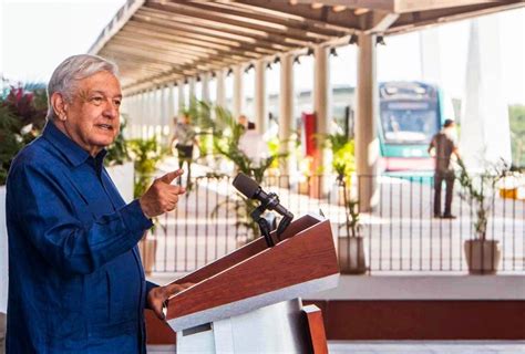 Inaugura López Obrador el tramo 5 norte del Tren Maya México La