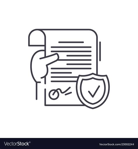 Legal Document Line Icon Concept Document Vector Image