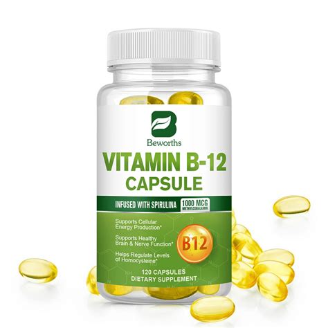 Beworths Vitamin B12 Capsule 1000 Mcg Methyl B12 With Organic Spirulina