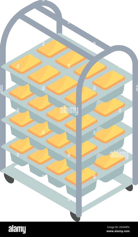 Bakery Factory Bread Cart Icon Isometric Of Bakery Factory Bread Cart