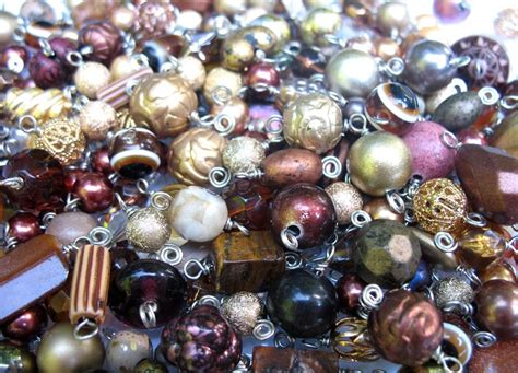 Brown Gold Bead Charms Grab Bag Pc Bulk Glass Acrylic Dangle