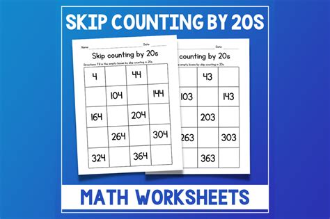 Skip Counting By 20s Worksheets Gráfico Por Atlasart · Creative Fabrica