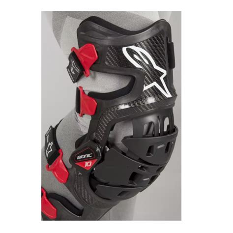 Rodillera Derecha Alpinestars Mx Bionic Carbon Negro Rojo