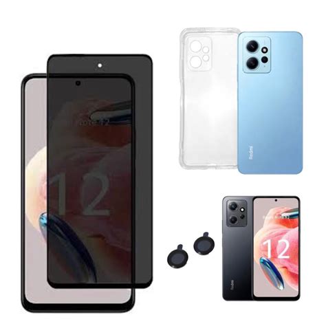 Kit 3x1 Xiaomi Redmi Note 12 4g Película Frontal Privacidade Vidro 3d