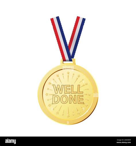 Realistic Golden Awards For Achievement Realistic Medals Stock Vector