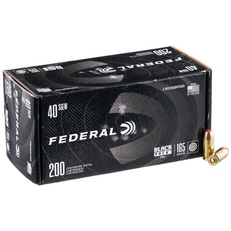 Federal Black Pack Handgun 40 S W FMJ Ammunition Trombly S Tackle Box