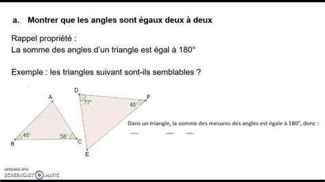 Me Montrer Que Deux Triangles Sont Semblables Youtube