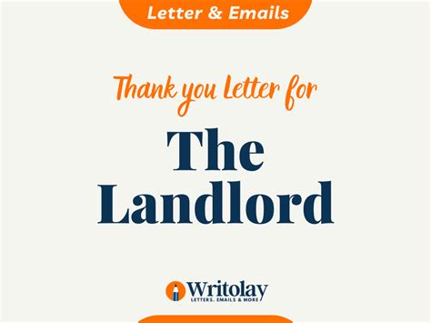 Thank You Letter To Landlord Email Templates Writolay