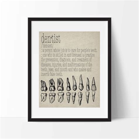 Vintage Dentist Art Print Wall Art Office Decor Dentist