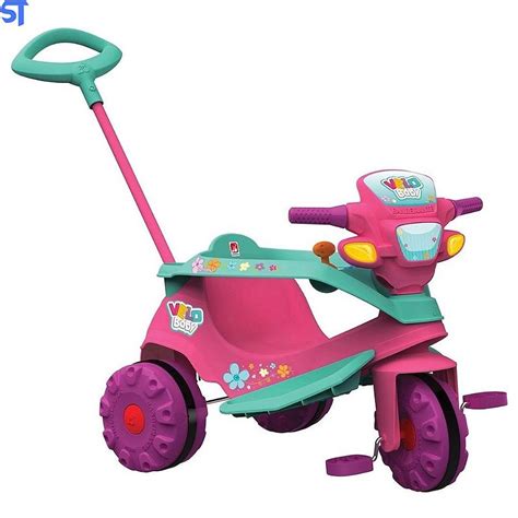 Triciclo Infantil Bandeirante Velo Baby Rosa Sobraltech