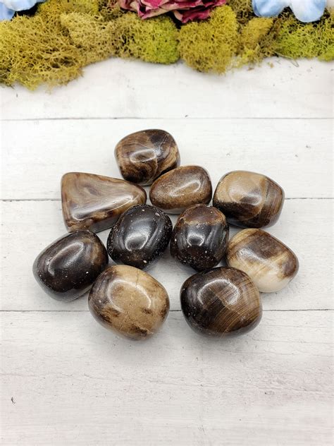 Chocolate Brown Calcite Tumbled Single Stone Crystal Gemstone Shop