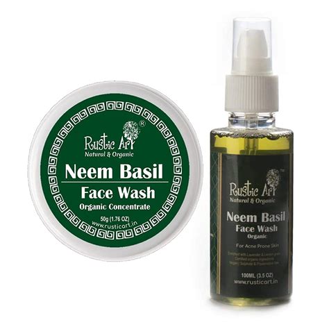 Rustic Art Neem Basil Face Wash Concentrate For Deep Cleansing Anti