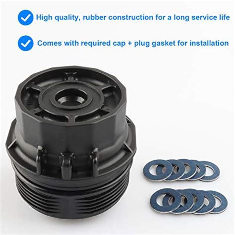 Oil Filter Housing Cap Assembly With Pcs Oil Drain Plug Gaskets