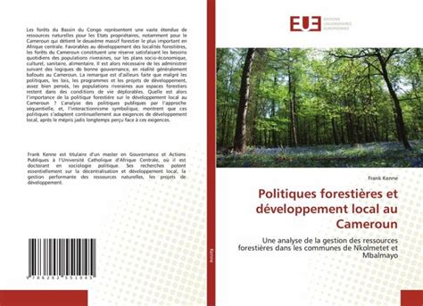 Politiques Foresti Res Et D Veloppement Local Au Cameroun Von Frank