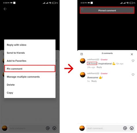 Comment épingler un commentaire sur TikTok