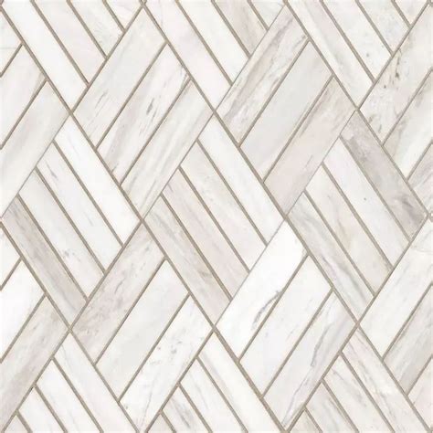 Coastal Ivory Honed Marble Diamond Mosaic Tile Honed Marble Diamond