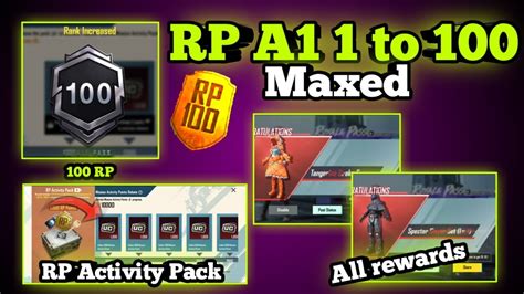 MAXING NEW A1 ROYALE PASS 1 TO 100 RP MAX Rp Activity Pack 100 Rp