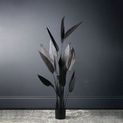 Artificial Black Bird Of Paradise Tree In Black Plant Pot Birds Of