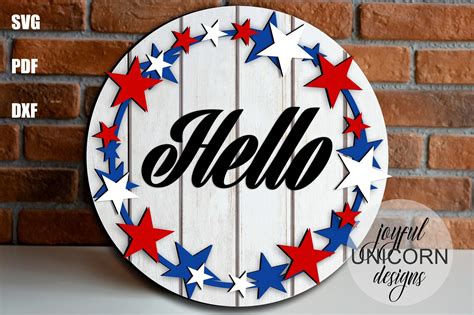 4th Of July Hello Welcome Sign Svg Graphic By Joyfulunicorn · Creative