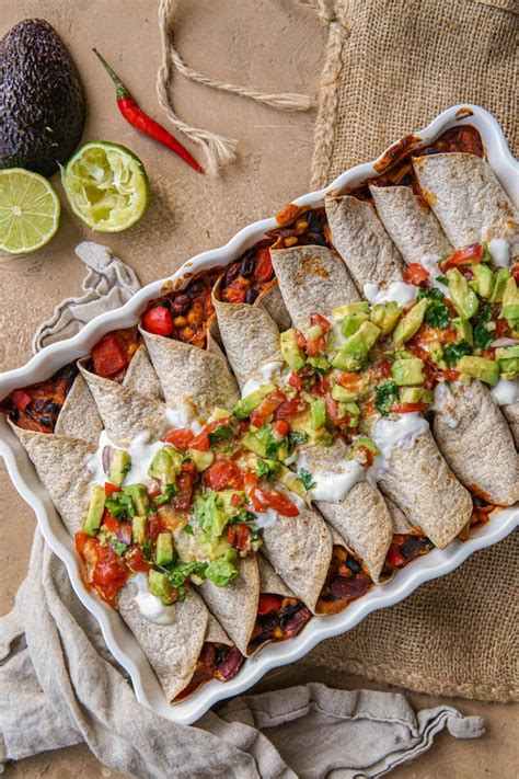 Vegan Tex Mex Enchiladas Met Gerookte Tofu