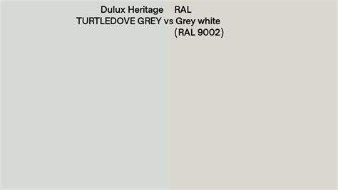 Dulux Heritage TURTLEDOVE GREY Vs RAL Grey White RAL 9002 Side By