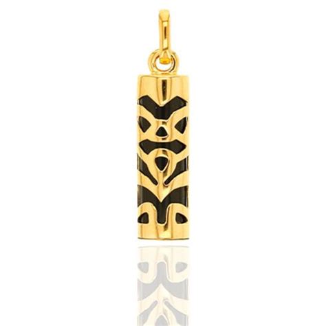 Pendentif Tiki Or Jaune Symbole Sagesse Rosatella Ocarat