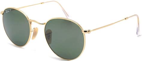 Ray Ban Gold Round Metal Green Unisex Sunglasses Rb3447 001 50 21