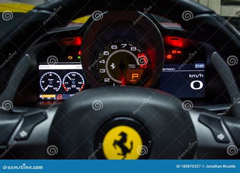 Ferrari 458 Dashboard and Steering Wheel Editorial Photography - Image ...