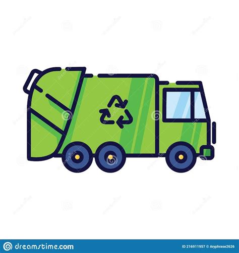 Illustration Of The Garbage Truck Stock Vector Illustration Of Icon