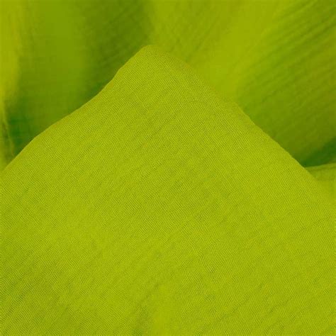 Tissu Double Gaze Bio Vert Fluo