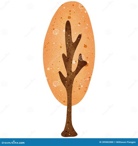 Illustration Of A Tree Whose Leaves Turn Orange Stock Illustration