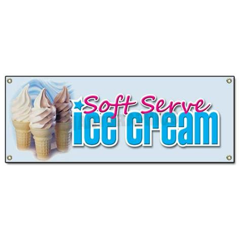 Signmission B Soft Serve 18 X 48 In Soft Serve Ice Cream Banner Sign