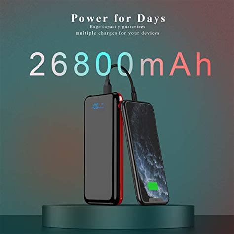 Todamay Power Bank 26800mah Portable Charger Usb C Output High Capacity External Phone Battery