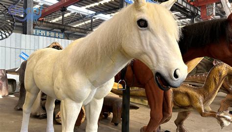 Animatronic White Horse Animatronic Animal Dinosaur Park Animatronic