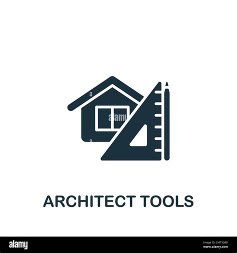 Architect Tools Icon Monochrome Simple Sign From Construction