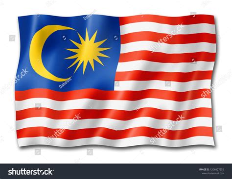 Malaysia Flag Three Dimensional Render Isolated Stock Illustration ...