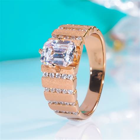 Qinhuan 2 Carat Moissanite Ring S925 Sterling Silver 18k Gold Plated Luxury Ring Vintage Fine