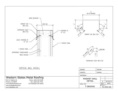 Trim Cleat For Parapet Cap T Groove® Metal Wall Panel