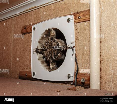 Close Up Of A Very Dirty Kitchen Exhaust Fan Fan Before Preventive