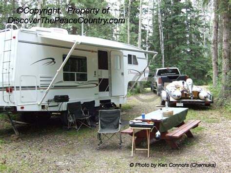 Sturgeon Lake, Alberta - photo of campsite at Young's Point.