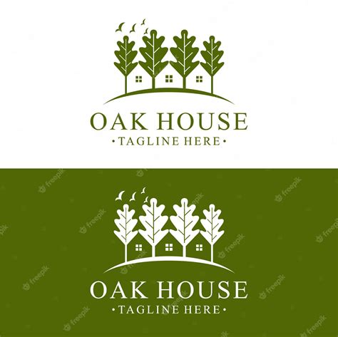 Premium Vector | Oak house logo with simple concept