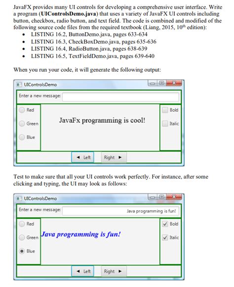 Solved JavaFX Provides Many UI Controls For Developing A Chegg