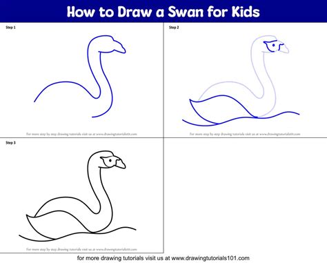 How To Draw A Swan For Kids Animals For Kids Step By Step