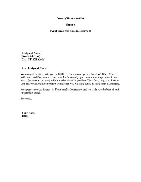 Business Regret Letter Format Hq Template Documents