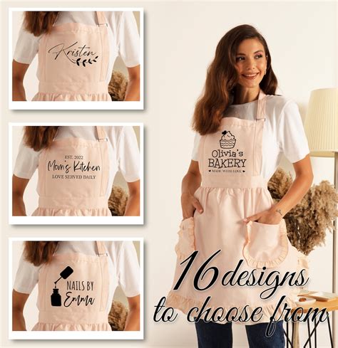 Personalized Ruffled Apron T For Her Apron For Woman Custom