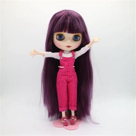 Joint Body Nude Blyth Doll Factory Doll Purple Hair With Bang 20180111